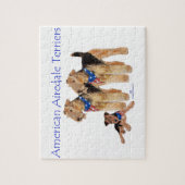 Airedale Terriers Amerikaanse vlag Legpuzzel (Verticaal)
