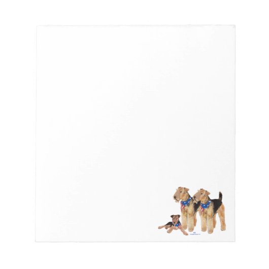 Airedale Terriers Amerikaanse Vlag Notitieblok (Voorkant)