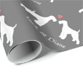 Airedale Terriers Bruiloft met aangepaste tekst Cadeaupapier (Rol Hoek)