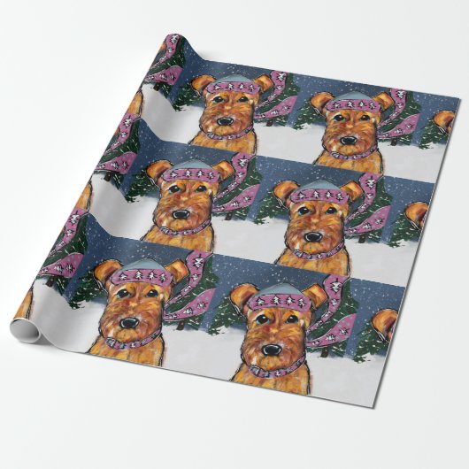 Airedale Terriers Cadeaupapier (Uitgerold)