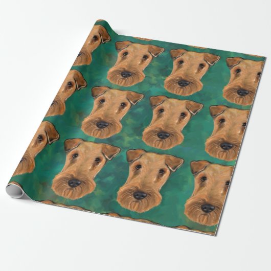 Airedale Terriers Cadeaupapier (Uitgerold)
