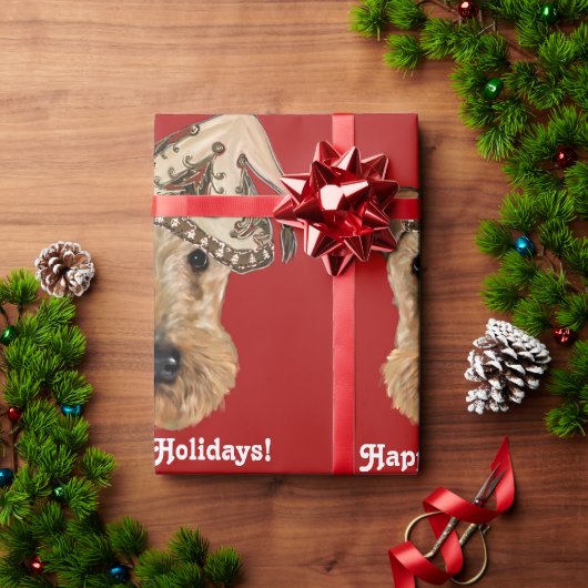 AIREDALE TERRIËRS CADEAUPAPIER (Feestdagen Geschenken)