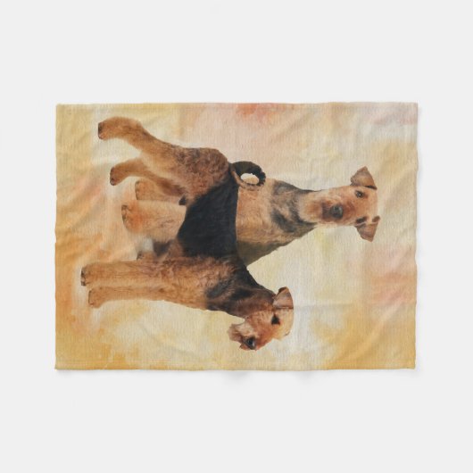 Airedale Terriers Digital Art Fleece Deken (Voorkant (Horizontaal))