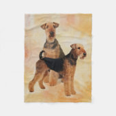 Airedale Terriers Digital Art Fleece Deken (Voorkant)