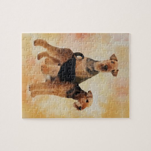 Airedale Terriers Digital Art Legpuzzel (Horizontaal)