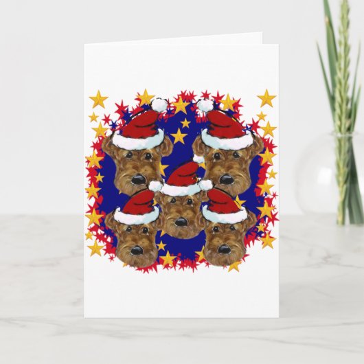 AIREDALE TERRIËRS FEESTDAGEN KAART (Voorkant)