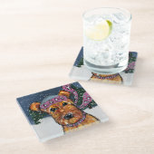 Airedale Terriers Glazen Onderzetter (Schuin)