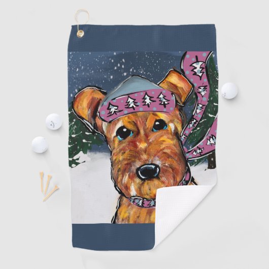 Airedale Terriers Golfhanddoek (Insitu)