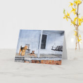 Airedale Terriers in Veranda Kaart (Gele Bloem)