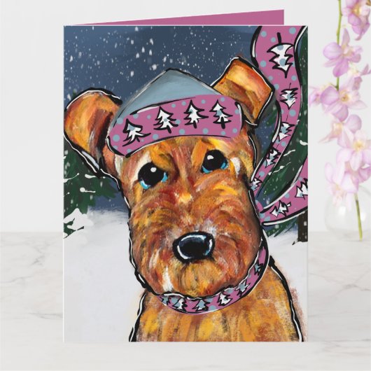 Airedale Terriers Kaart (Orchidee)