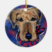 Airedale Terriers Keramisch Ornament (Voorkant)