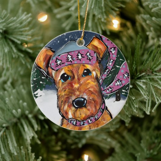 Airedale Terriers Keramisch Ornament (Boom)