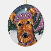 Airedale Terriers Keramisch Ornament (Links)