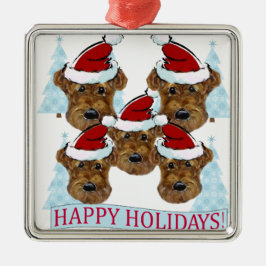 AIREDALE TERRIERS METALEN ORNAMENT