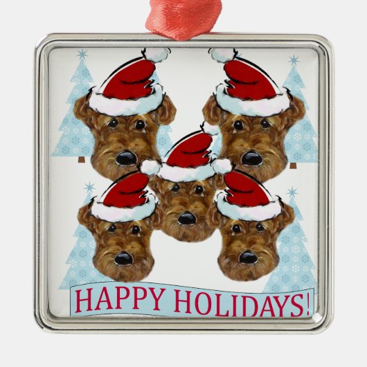 AIREDALE TERRIERS METALEN ORNAMENT (Voorkant)