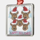 AIREDALE TERRIERS METALEN ORNAMENT (Links)