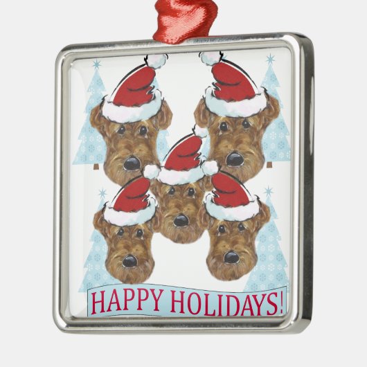 AIREDALE TERRIERS METALEN ORNAMENT (Links)