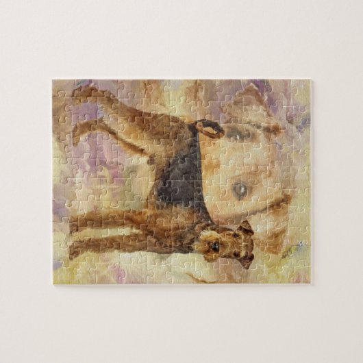 Airedale Terriers Mixed Media Digital art Legpuzzel (Horizontaal)