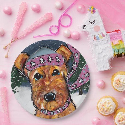 Airedale Terriers Papieren Bordje (Feest)