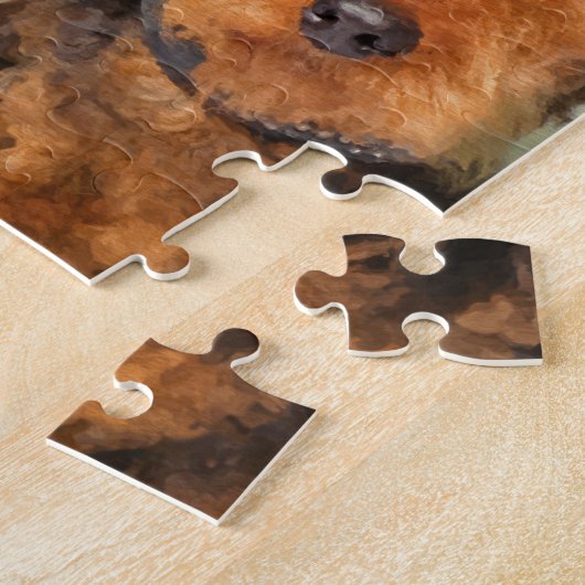 Airedale Terriers Portret Gemengde Media Legpuzzel (Zijkant)