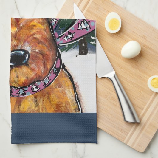 Airedale Terriers Theedoek (Quarter Fold)