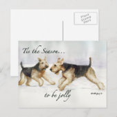 Airedale Tis het Seson kunst briefkaart (Voorkant / Achterkant)