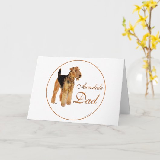 Airedale Vaderdag Kaart (Gele Bloem)