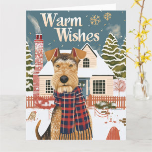 Airedale Warmtewensen Kerst Kaart