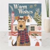 Airedale Warmtewensen Kerst Kaart (Voorkant)