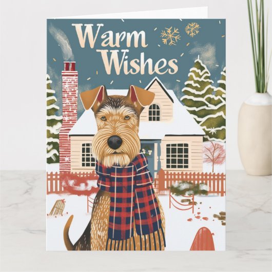 Airedale Warmtewensen Kerst Kaart (Voorkant)