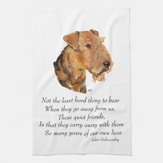 Airedale, Welsh, Lakeland Terrier Aandenken Theedoek (Verticaal)
