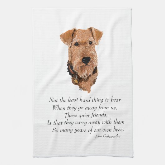 Airedale, Welsh, Lakeland Terrier Aandenken Theedoek (Verticaal)