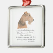 Airedale, Welsh, Lakeland Terrier Keepslag Metalen Ornament (Links)