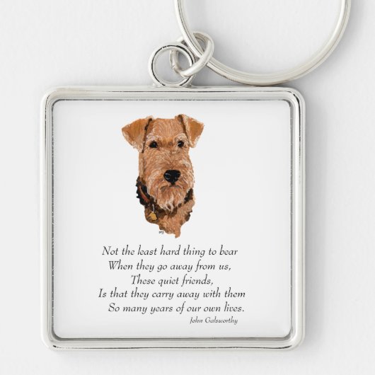 Airedale, Welsh, Lakeland Terrier Keepslag Sleutelhanger (Voorkant)