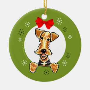 Airedale Welsh Terrier kerst Klassic Keramisch Ornament