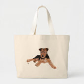Airedale/Welsh Terrier Puppy Grote Tote Bag (Voorkant)