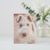 Airedale Welsh Terrier Type Dog Puppy Head Briefkaart (Staand voorkant)