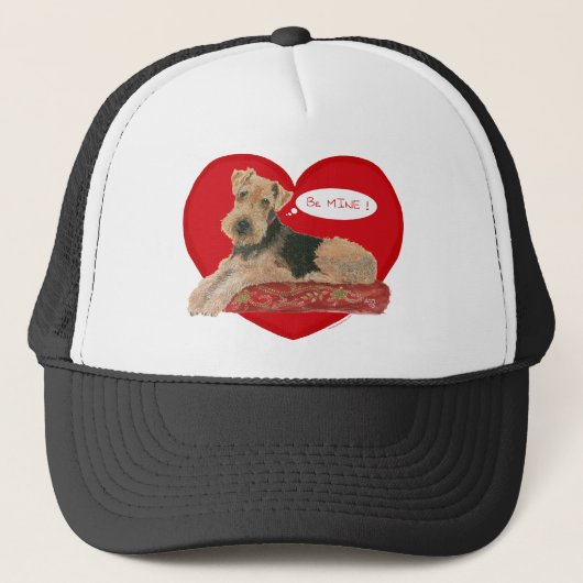 Airedale / Welsh Terrier Valentijn Trucker Pet (Voorkant)