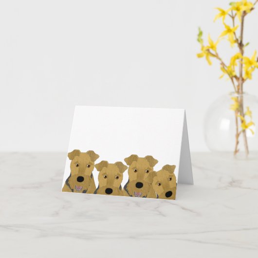 Airedale Wenskaart Kaart (Gele Bloem)