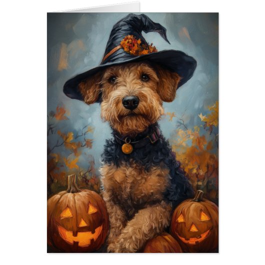 Airedale Witch Halloween (Voorkant)