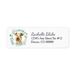 Airedale Wreath Return Address Etiket