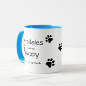 Airedales Make Me Happy met all over poot print Mok (Voorkant links)