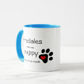 Airedales Make Me Happy poot print & hart Mok (Voorkant links)