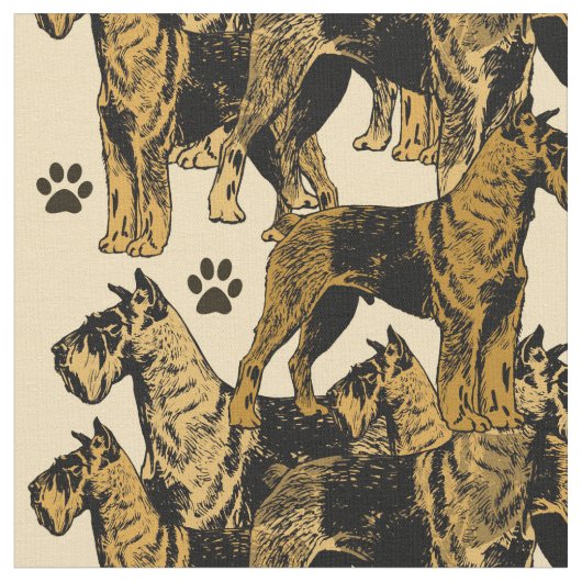 Airedales Patterned fabric Stof (Close Up)