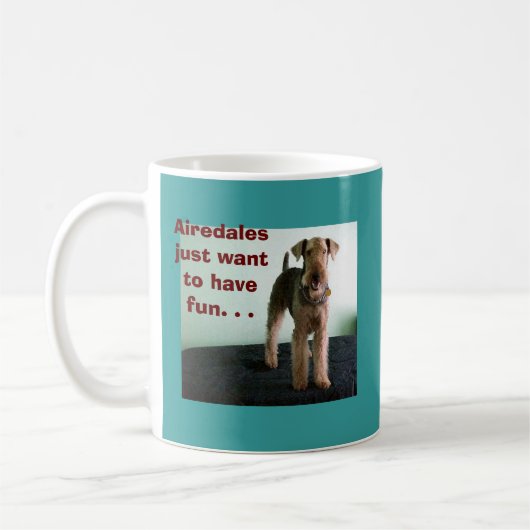 Airedales wil alleen maar Mok hebben (Links)