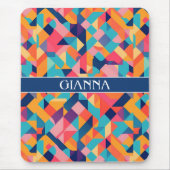 Airedoodle geometrisch kleurrijk gepersonaliseerd  muismat (Voorkant)