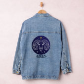 Aires Ram Zodiac Sign Design Denim Jas Jacket (Hangar)