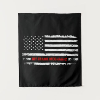 Airframe Mechanic Aviation American Flag Wandkleed