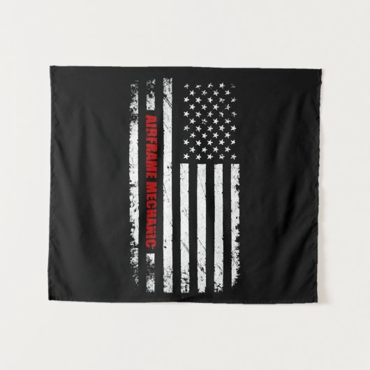 Airframe Mechanic Aviation American Flag Wandkleed (Voorkant (horizontaal))