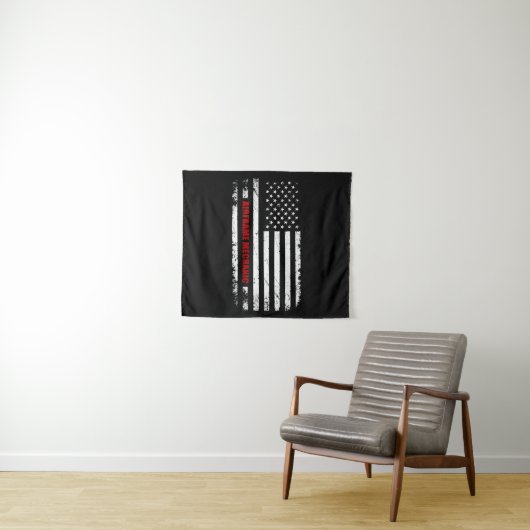 Airframe Mechanic Aviation American Flag Wandkleed (In Situ (horizontaal))